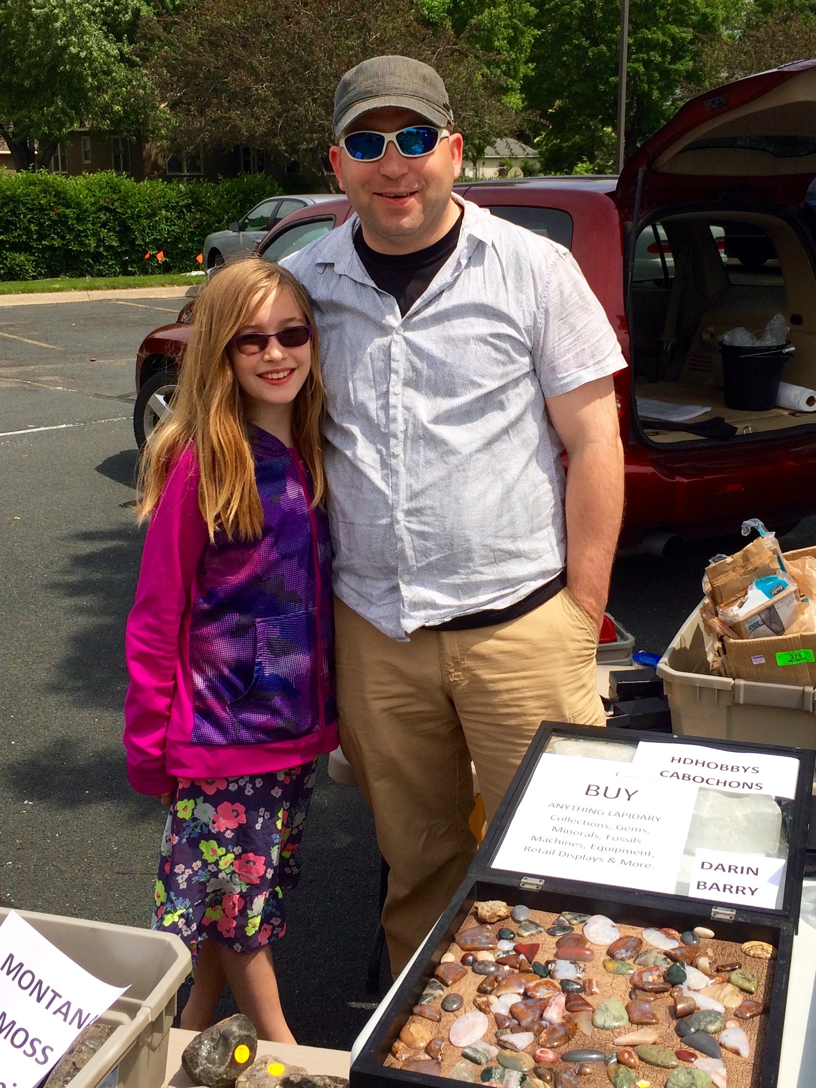 Darin Barry and his daughter  at the Osseo Rock Swap